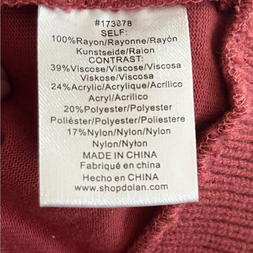 ANTHROPOLOGIE DOLAN Fringed Sweater Cocoa Red Brown Women’s Size Small - Picture 8 of 8